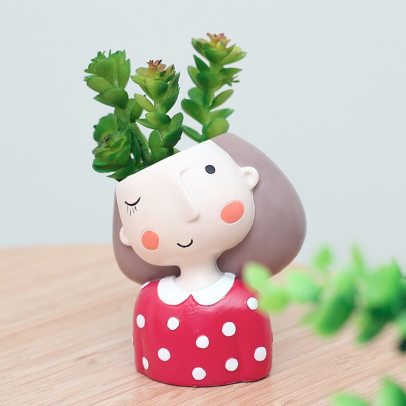 Succulent Plant Pot Cute Girl Flower Planter Flowerpot Create Design Lovely Little Princess Home Garden Bonsai Pots 2018
