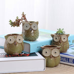Home Cartoon Owl-shaped Flower Pot for Succulents Fleshy Plants Flowerpot Ceramic Small Mini Home Garden Office Decoration